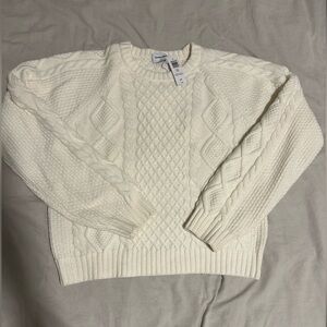 Sunday Best Whisper White Cable Knit Sweater